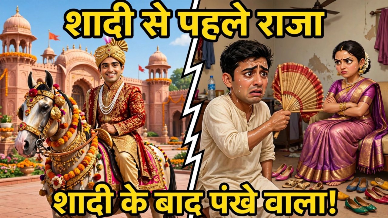 शादी से पहले राजा बनने के सपने, शादी के बाद हाथ में पंखा!