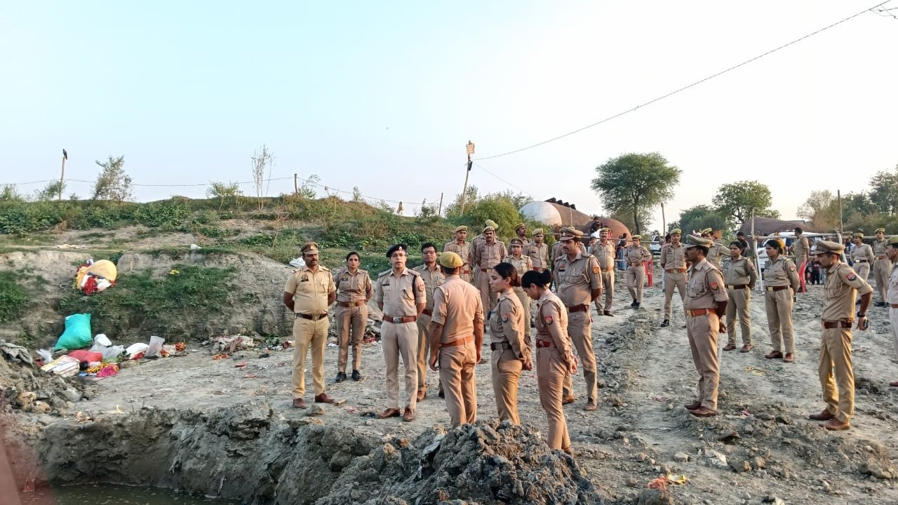 दुर्गा प्रतिमा विसर्जन को लेकर समोगर घाट पर सुरक्षा व्यवस्था परखी